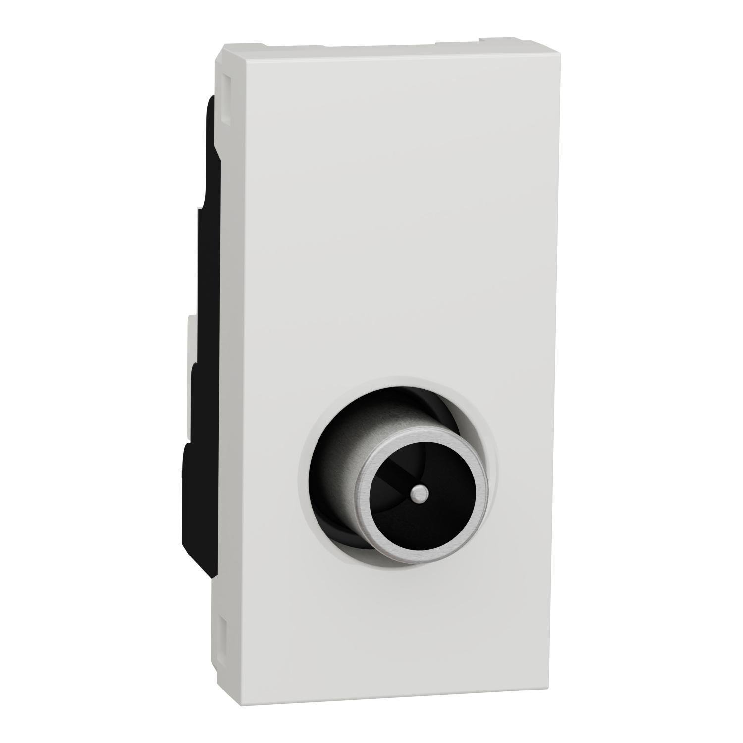 Розетка Schneider Electric TV индивидуальная 2 модуля Unica Белый (NU346118)