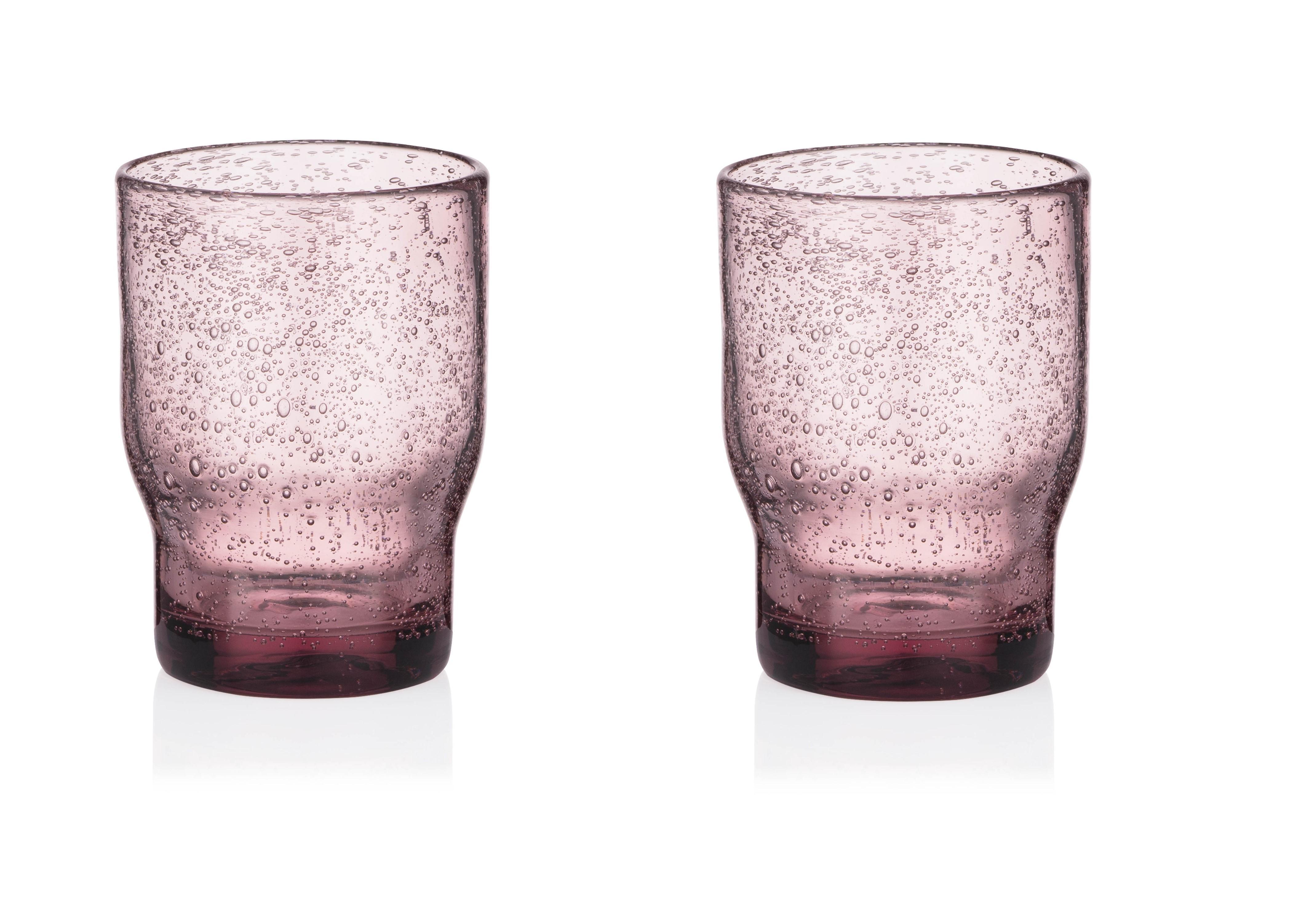 Набір склянок низьких Ardesto Bubble 300мл скло 2 шт. Прозоро-рожевий (AR2630P) - фото 1