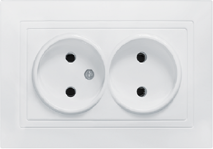 Розетка двухместная MARSHEL ELEGANT RS16-377 White