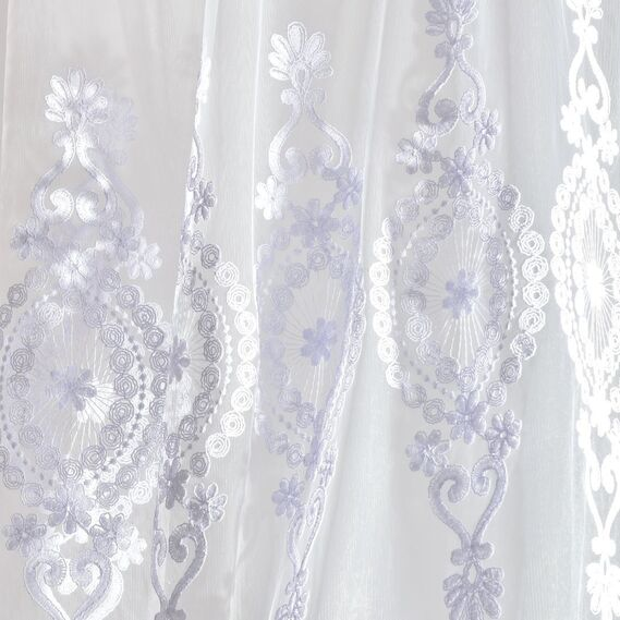 Тюль сітка IDEIA Diva V-BEYAZ 2,75 м з вишивкою Білий (2200004242736)