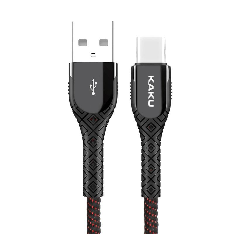 Кабель з індикатором Kaku KSC-166 USB-Type-C 1.2 м Black/Red (1243282735)