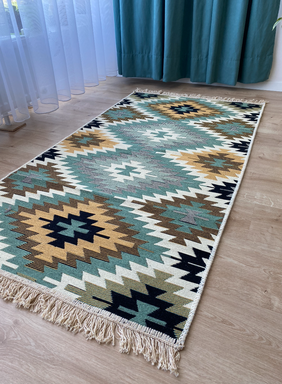 Коврик плетеный двухсторонний Shana Zummi 80x125 см Зеленый - фото 6 Коврик плетеный двухсторонний Shana Zummi 80x125 см Зеленый - фото 6