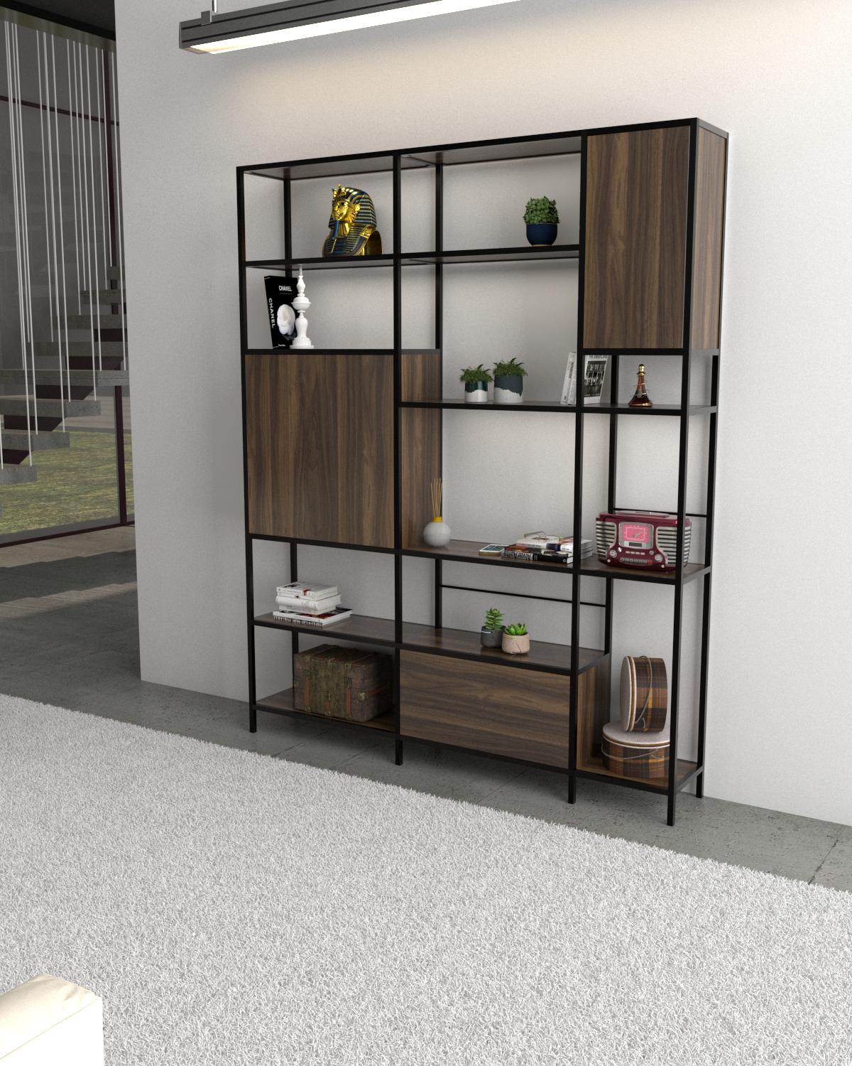 Стеллаж EcoLoft Либро DSP-1382-11 в стиле лофт Орех Модена (32178567) Стеллаж EcoLoft Либро DSP-1382-11 в стиле лофт Орех Модена (32178567)