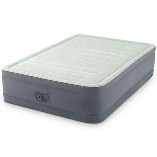 Надувная велюровая кровать Intex с электронасосом, 191-137-46 см (64904)