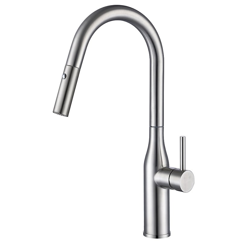 Смеситель для кухни с выдвижным изливом KOER KI-70004-02 нержавеющая сталь (KR3385)
