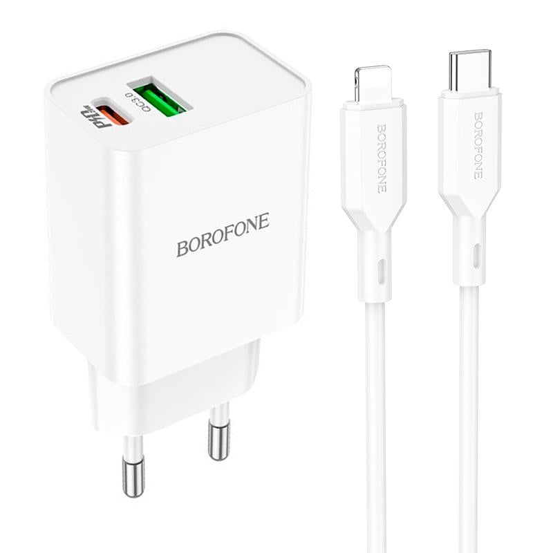 Сетевое зарядное устройство Borofone Type-C to Lightning Cable Resource charger BA69A White (10307312) - фото 5