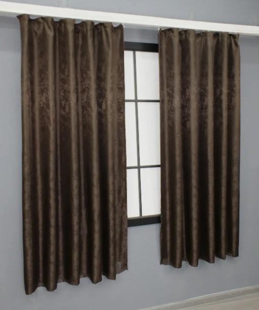 Шторы жаккард 1,3х1,7 м 2 шт. Коричневый (436ш) - фото 3 Шторы жаккард 1,3х1,7 м 2 шт. Коричневый (436ш) - фото 3