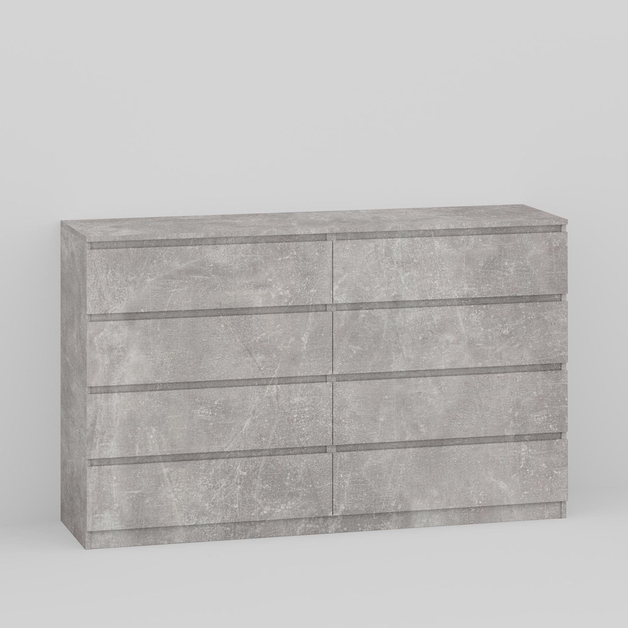 Комод на 8 ящиков без ручек Line KF8 1400x450x1035 мм Бетон - фото 2 Комод на 8 ящиков без ручек Line KF8 1400x450x1035 мм Бетон - фото 2