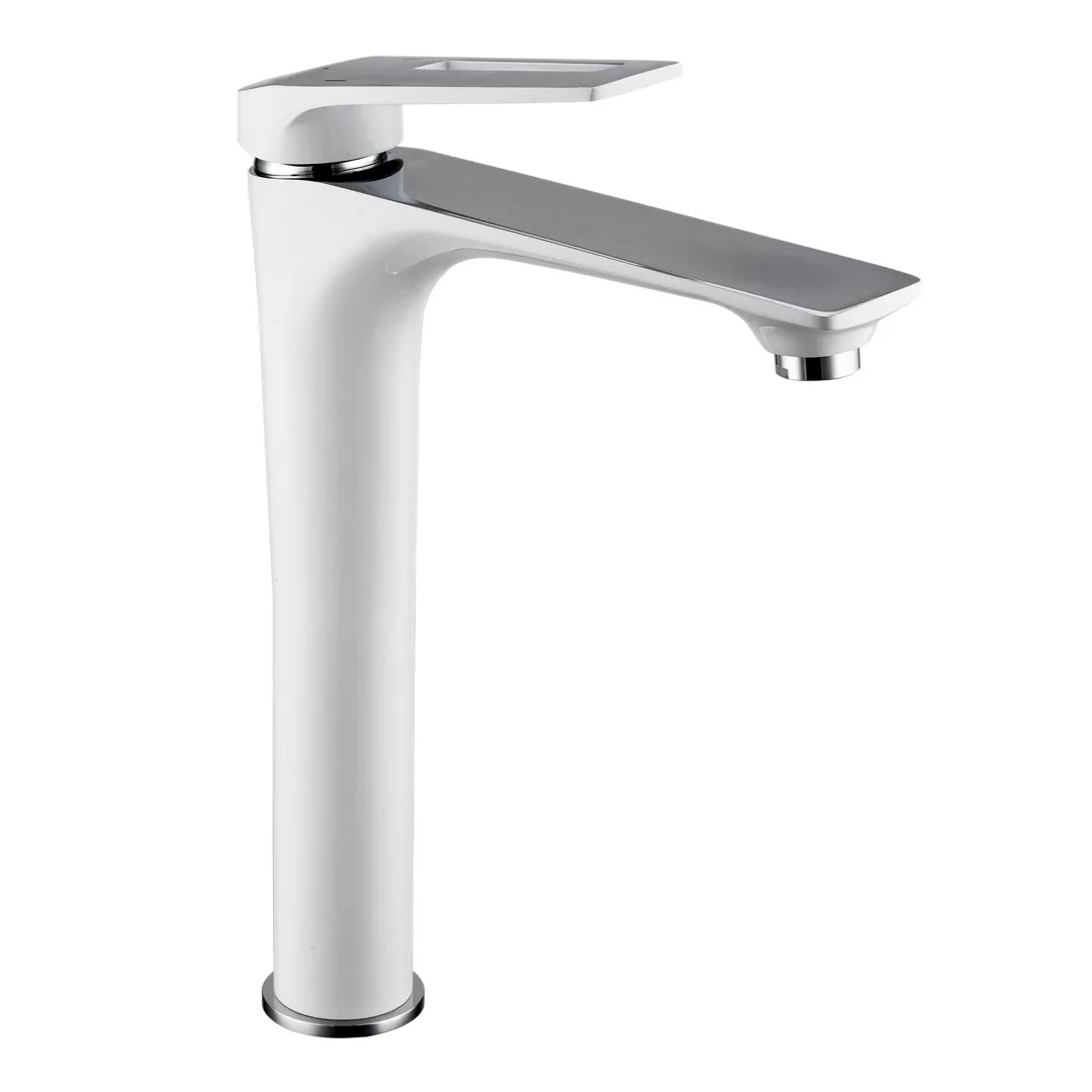 Змішувач для умивальника Frap F1052-54 Білий/Хром Змішувач для умивальника Frap F1052-54 Білий/Хром