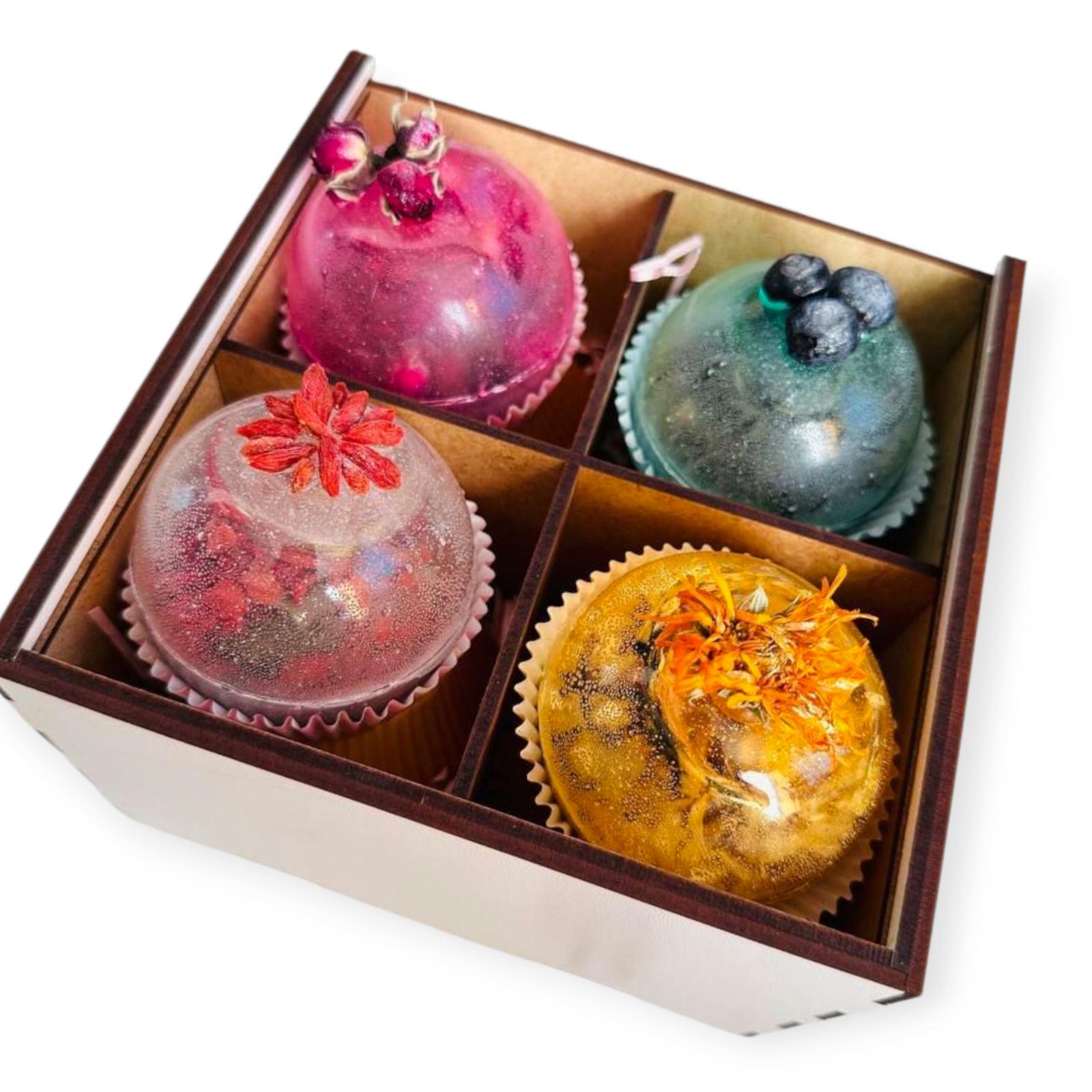 Подарочный набор чайными бомбочками 4 шт. в подарочной упаковке (28586758)