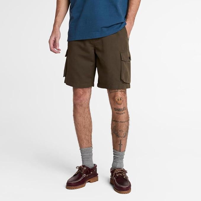 Шорты мужские Timberland Cotton Linen Utility Leaf Green L Коричневый (TB0A6EYN288)