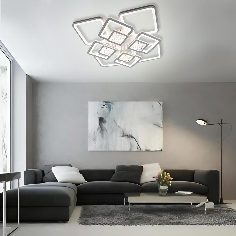 Люстра-смарт світлодіодна ESLLSE TETRA TWIST ICE 165W 8S 595x595x110 мм Білий (141-10584-01) - фото 7