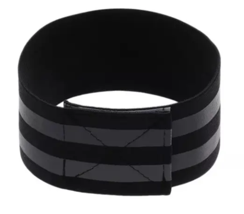 Светоотражающий браслет с двумя полосками 33x5 см Черный (19023/1)