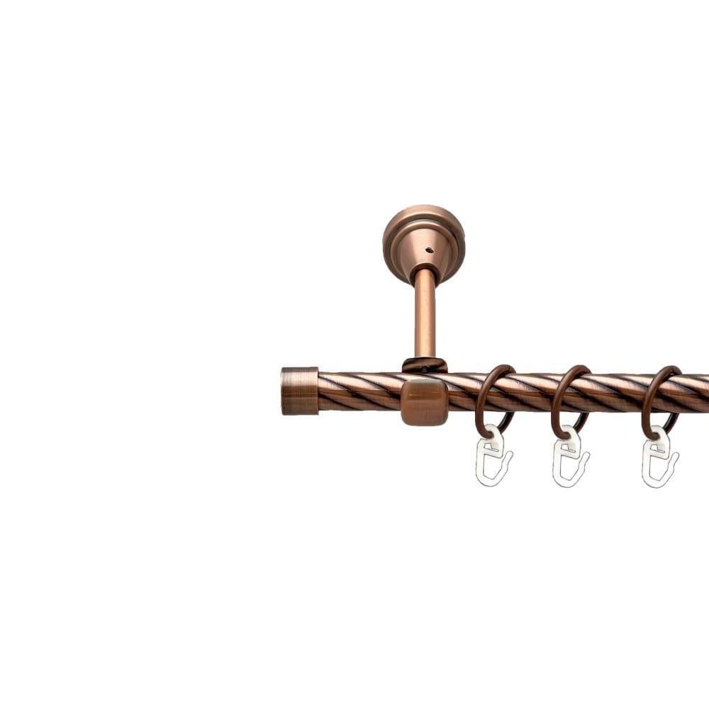 Карниз металлический Orvit Заглушка однорядная открытая/скрученная труба/кольцо металлическое Медь 16 мм 300 см (00-00025159)