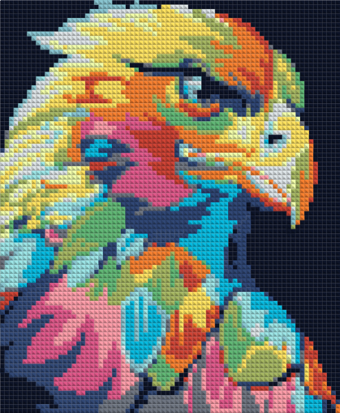 Алмазна вишивка Художнє зображення орла у різних кольорах на чорному фоні 5D 23x30 см (1886536714)