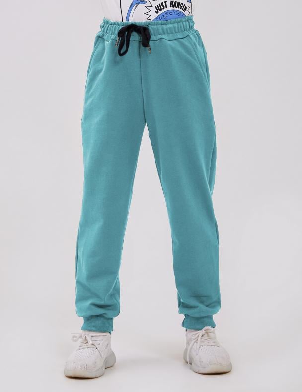 Штани дитячі для хлопчика Smil 95 cotton стрейч-футер 116 см Зелений (115638)