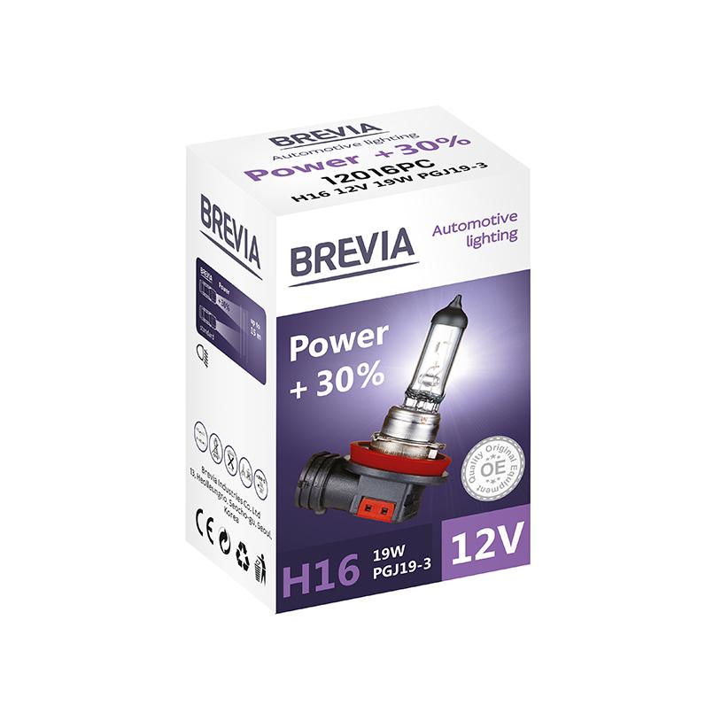 Галогенна лампа Brevia H16 12 В 19 Вт PGJ19-3 Power +30% CP 1 шт. (12016PC) - фото 2