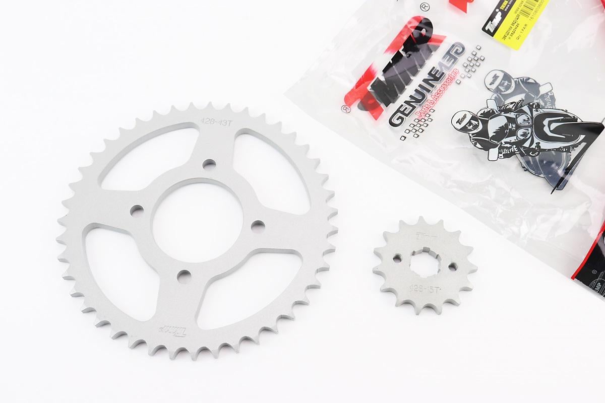 Зірки комплект до мотоцикла Viper-125-150J ZS125J крок 428H задня 43 зуби передня 15 зубів (321423)