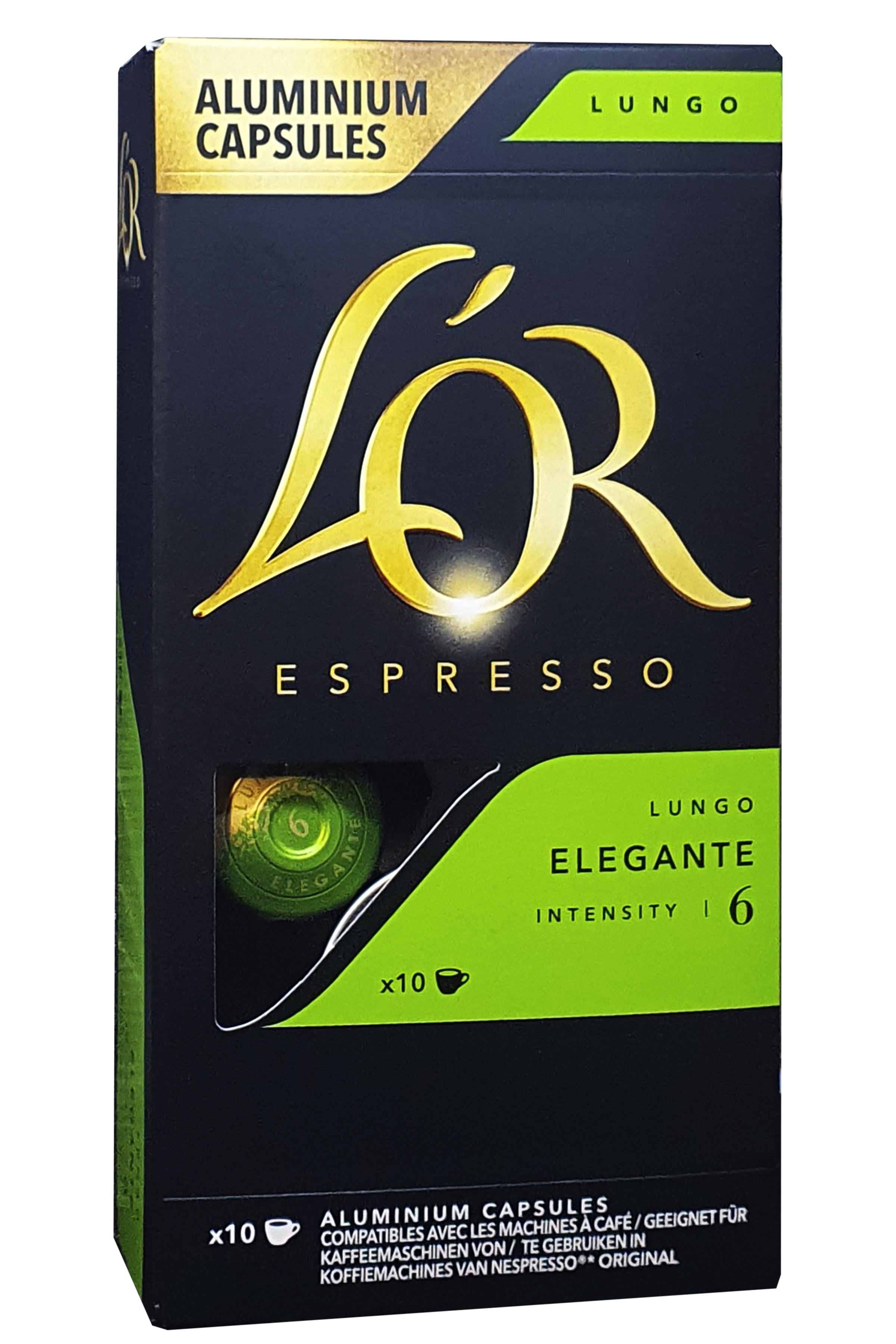 Кофе Lʻor Espresso Lungo Elegante intensity 6 в капсулах 10 шт. х 5,2 г (58438)