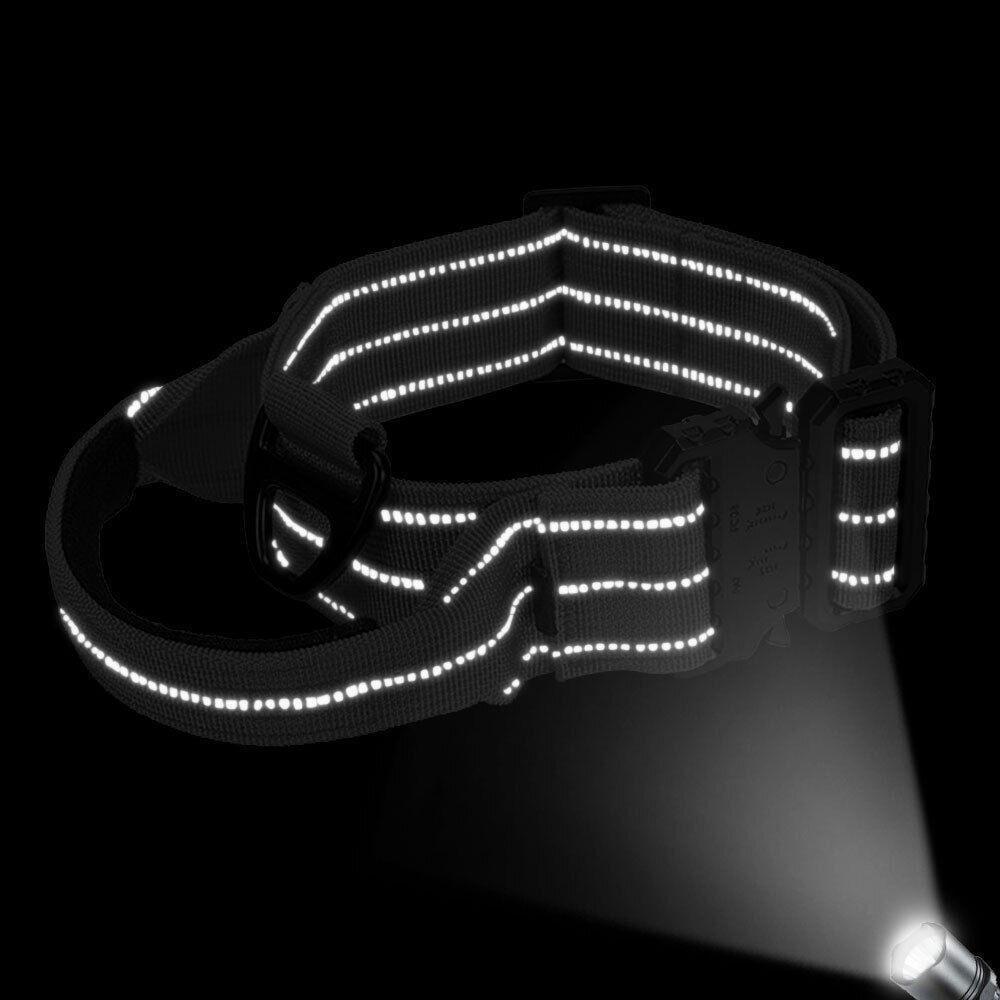 Ошейник для собак Berry cветоотражающий для средних и крупных пород L 42-62 см Коричневый (1783610730) - фото 7