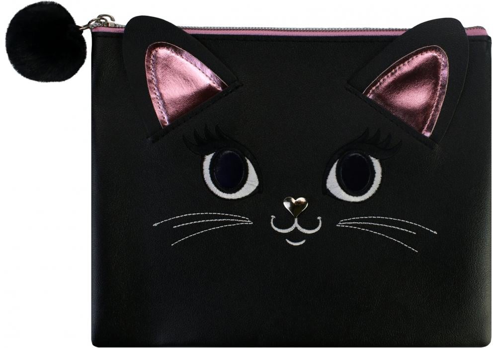 Папка Cool For School Cat А5 на молнии Черный (CF32047)