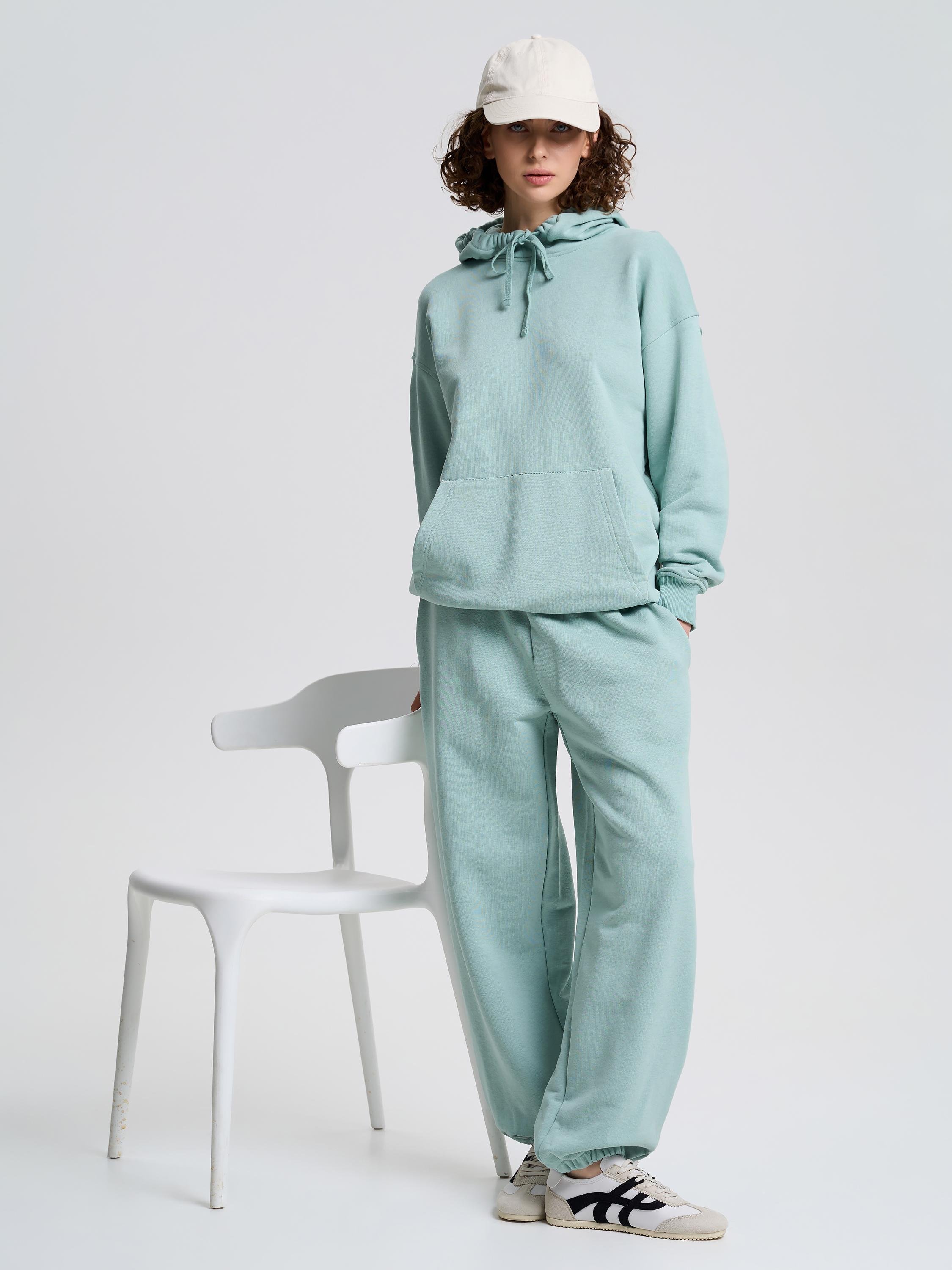 Худі жіноче однотонне ROZA 231110 XL Темно-бірюзовий (4824005717963) - фото 2 Худі жіноче однотонне ROZA 231110 XL Темно-бірюзовий (4824005717963) - фото 2