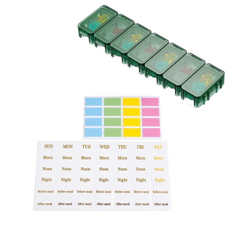 Таблетница Lesko FY-2026 7 ячеек на 7 дней Green (36490795)