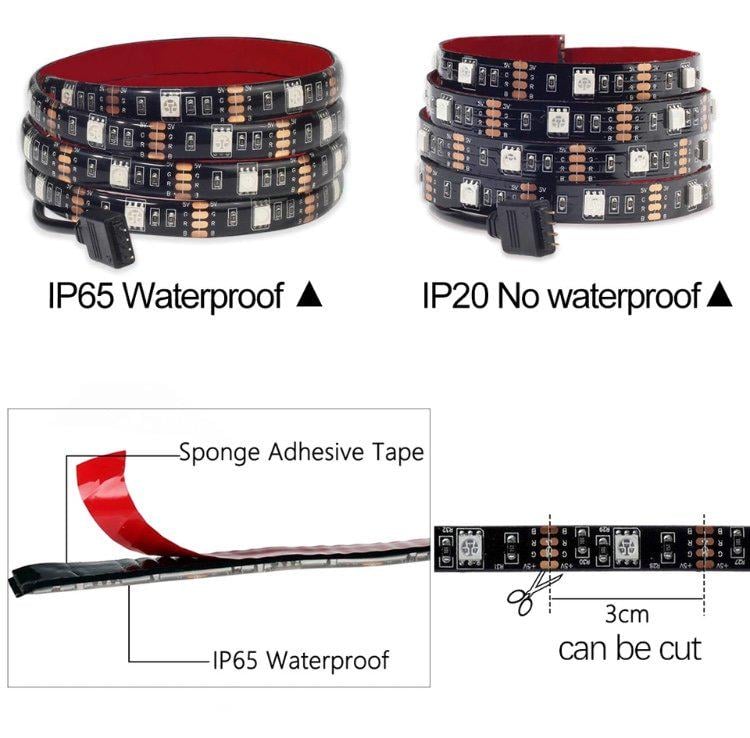 Світлодіодна стрічка USB RGB IP65 2 м Чорний (10416704) - фото 4 Світлодіодна стрічка USB RGB IP65 2 м Чорний (10416704) - фото 4