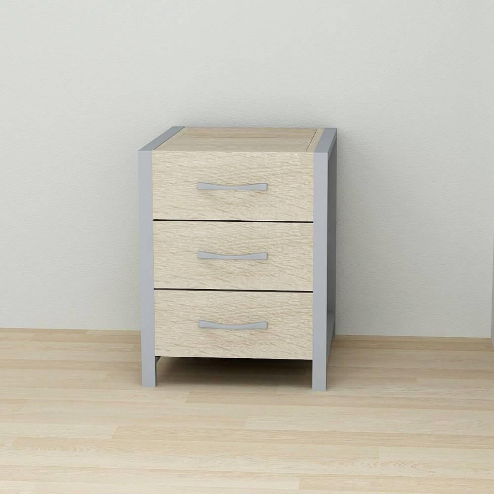 Тумба универсальная Ferrum-decor Вивьен 3 ДСП 16 мм 50x41x40 см Серый/Дуб Сонома (FRD-104198)