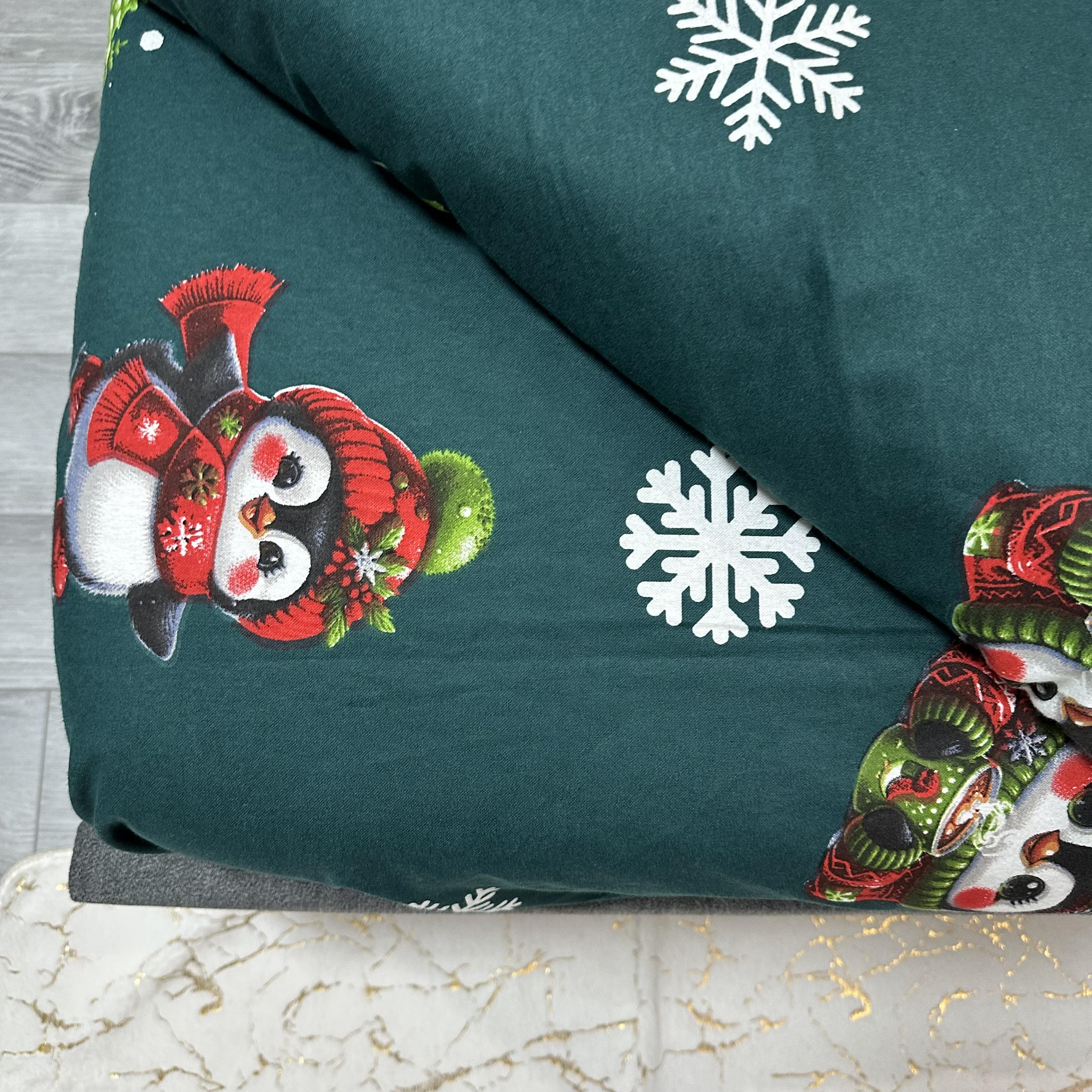 Комплект постільної білизни байкова Зимовий євро Зелений (байка 8-3) - фото 3