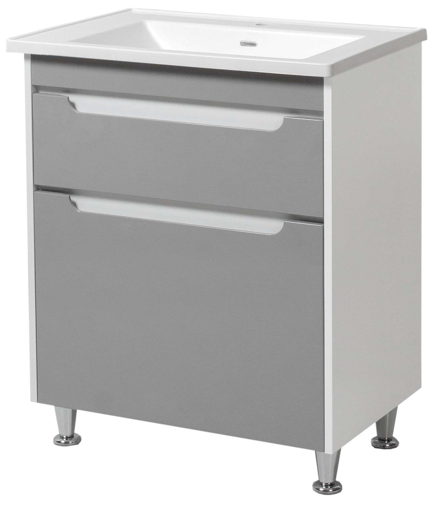 Тумба ЮВВИС Valencia ТНБ-2 Д 60 см с умывальником Канте из искусственного камня Grey (14770229)