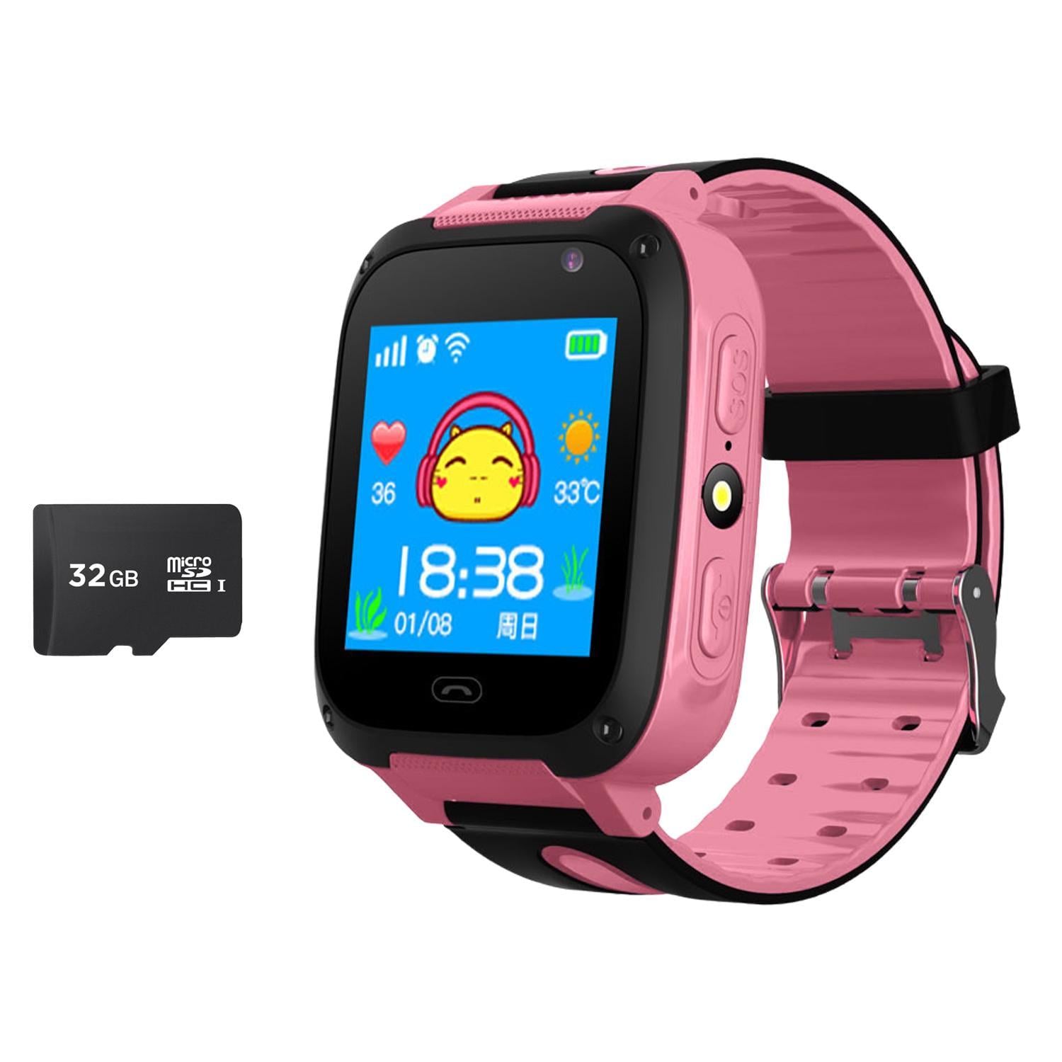 Смарт-часы детские BW-F2 с GPS и карта памяти 32 Гб Pink (a4644cf6)