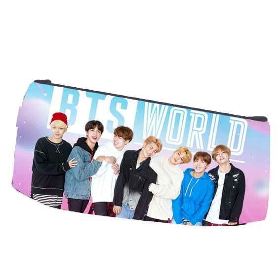 Пенал школьный Бтс BTS Bangtan Boys двухсторонний 22х11 см (pn_0076)