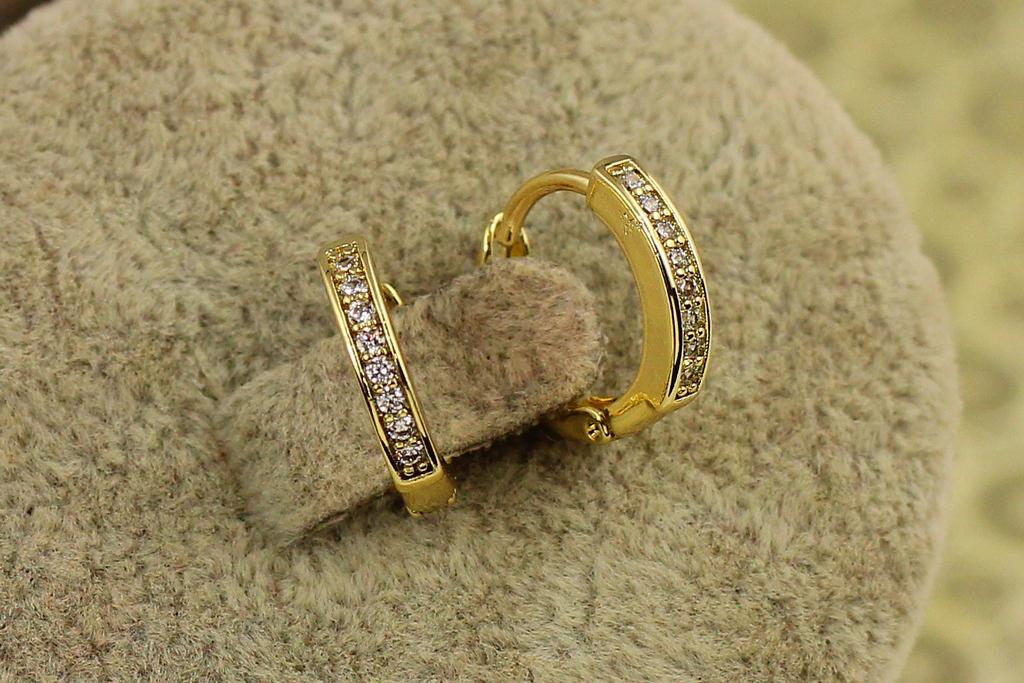 Серьги кольца Xuping Jewelry с камнями 1,3 см Лимонный (33731013)