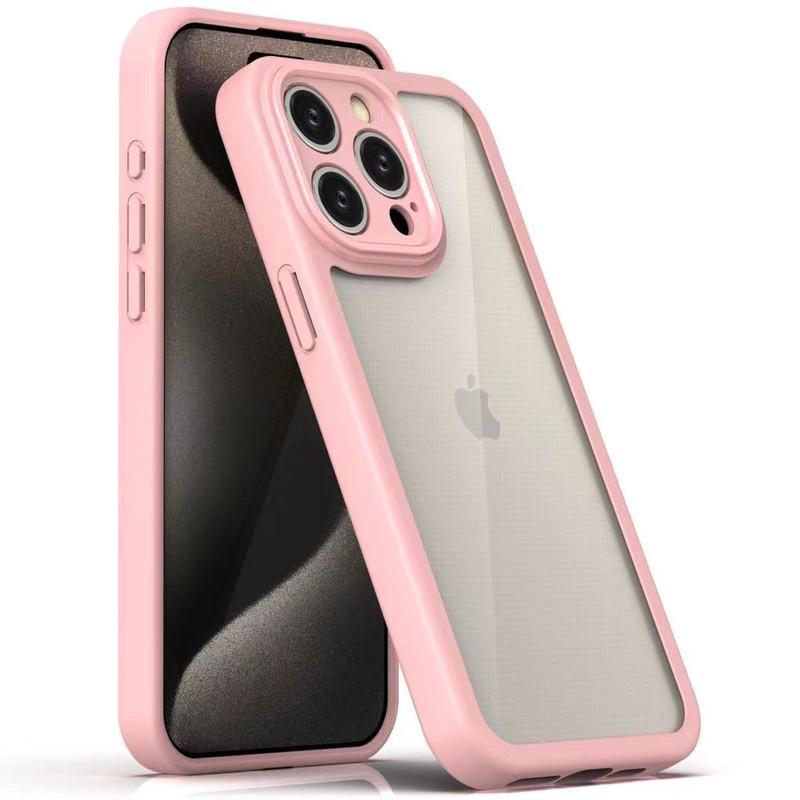 Противоударный TPU чехол Transparent + Colour 1,5mm для Apple iPhone 14 Pro (6.1") Pink