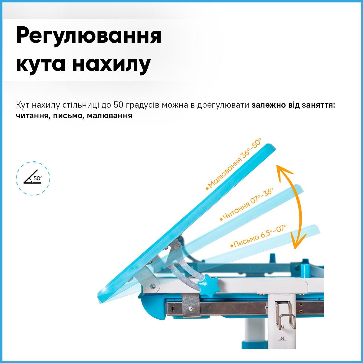 Парта детская школьная Evo-kids BD-23 BL со стулом Голубой - фото 4