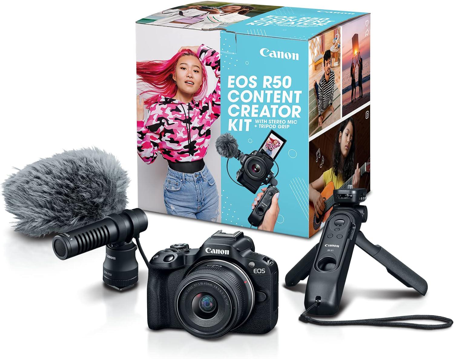 Фотоапарат бездзеркальний Canon EOS R50 + RF-S 18-45 IS STM Content Creator Kit (5811C059)