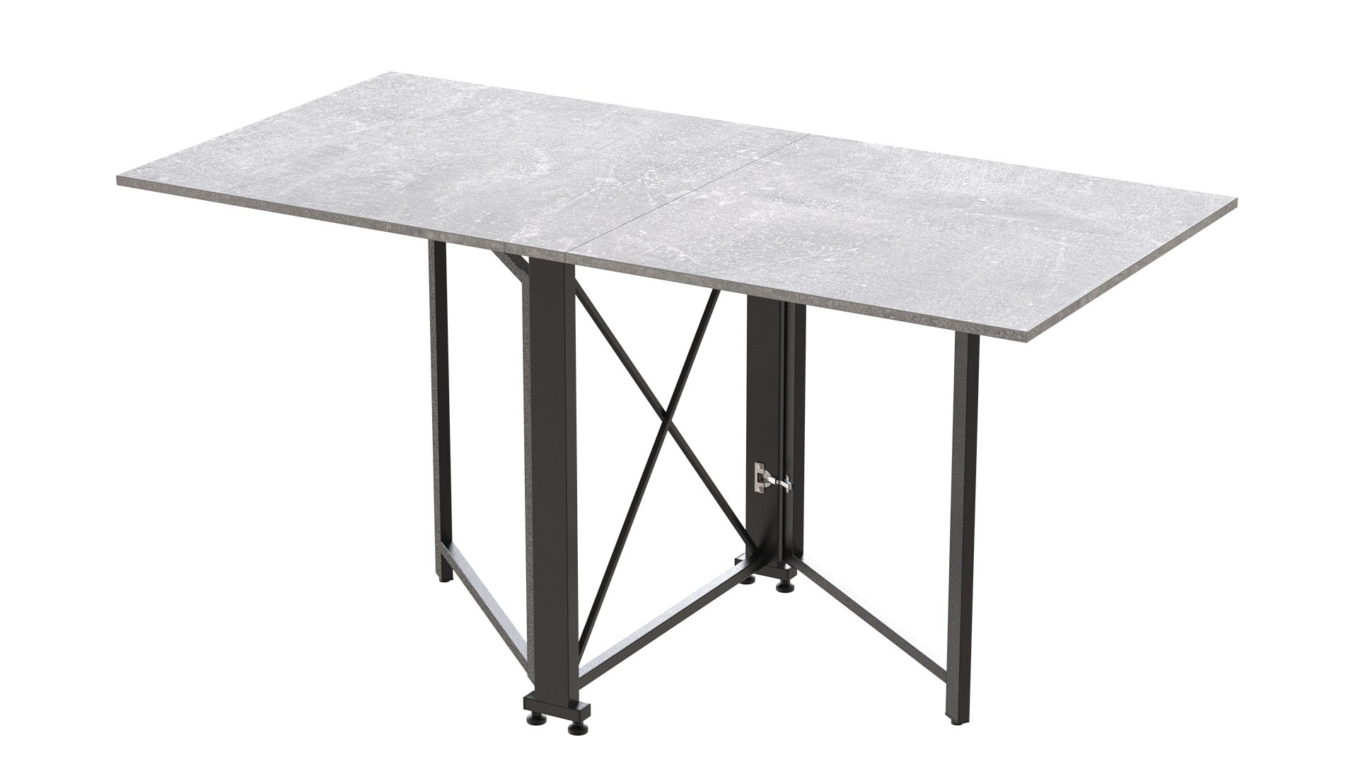 Стол-книжка трансформер Ferrum-decor Orion 2 16 мм 750x1520x730 мм Черный/Бетон (ORI207)