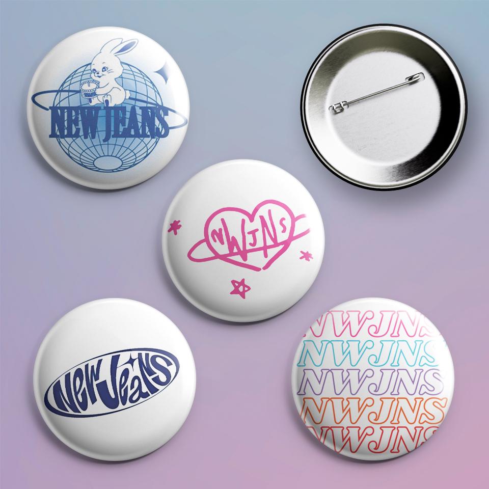 Значки на рюкзак K-pop NewJeans 4 шт.