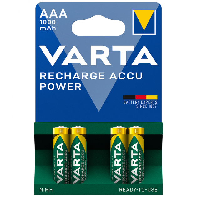 Аккумуляторы Varta ACCU AAA 1000 mAh 4 шт. (1610333980)