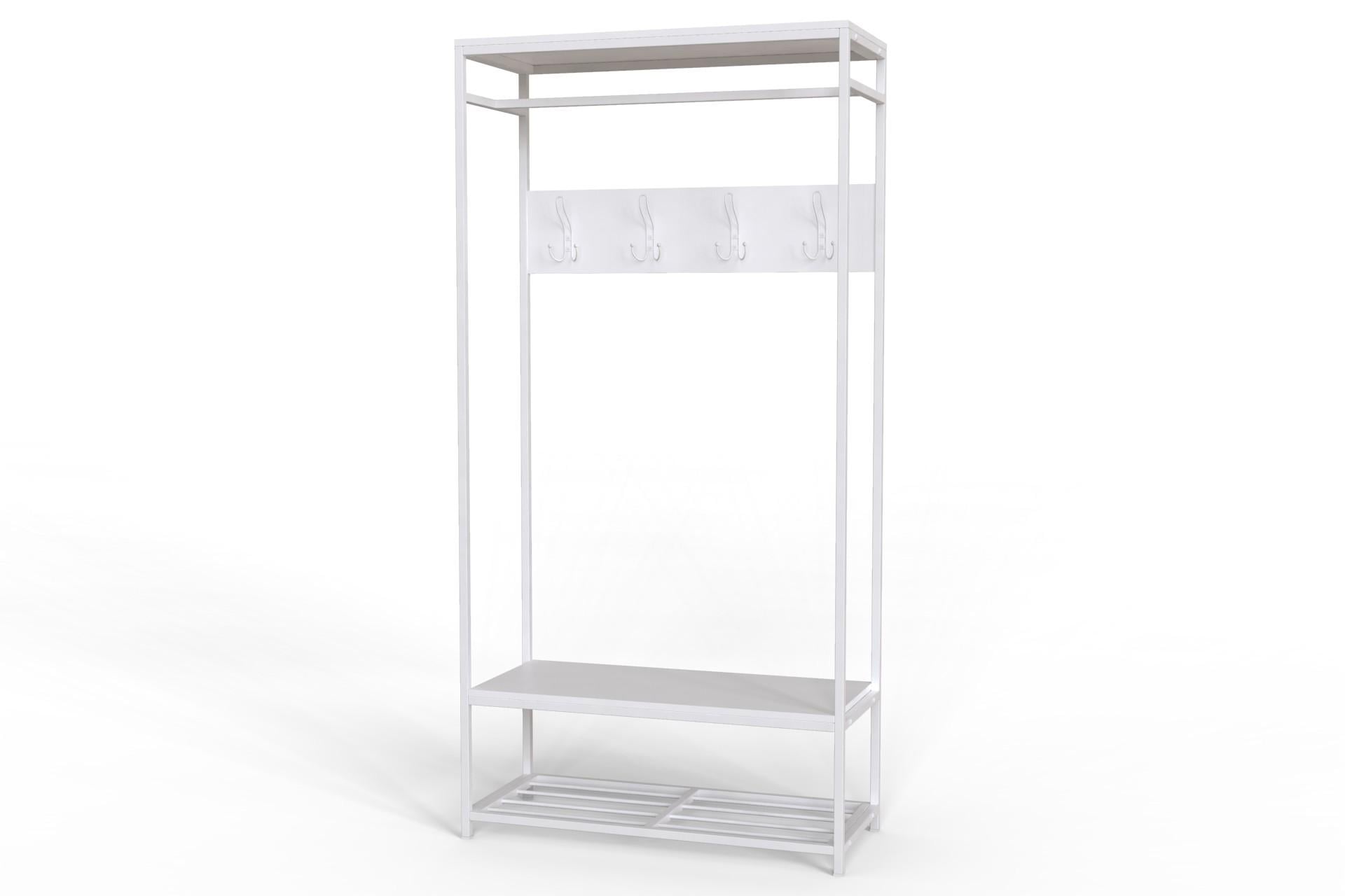 Вешалка модульная напольная Ferrum-decor Трелис 15 ДСП 16 мм 180x90x38 см Белый/Белый (FRD-104367)