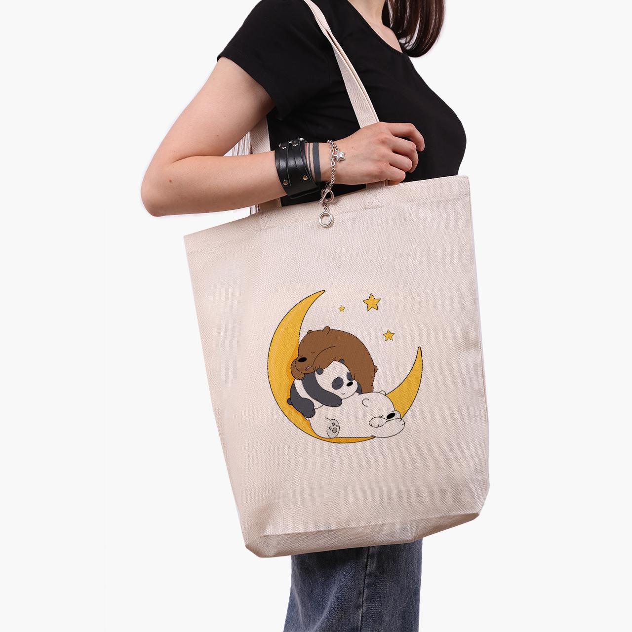 Эко сумка шоппер We Bare Bears 41x39x8 см Бежевый (9227-2894-WTD)