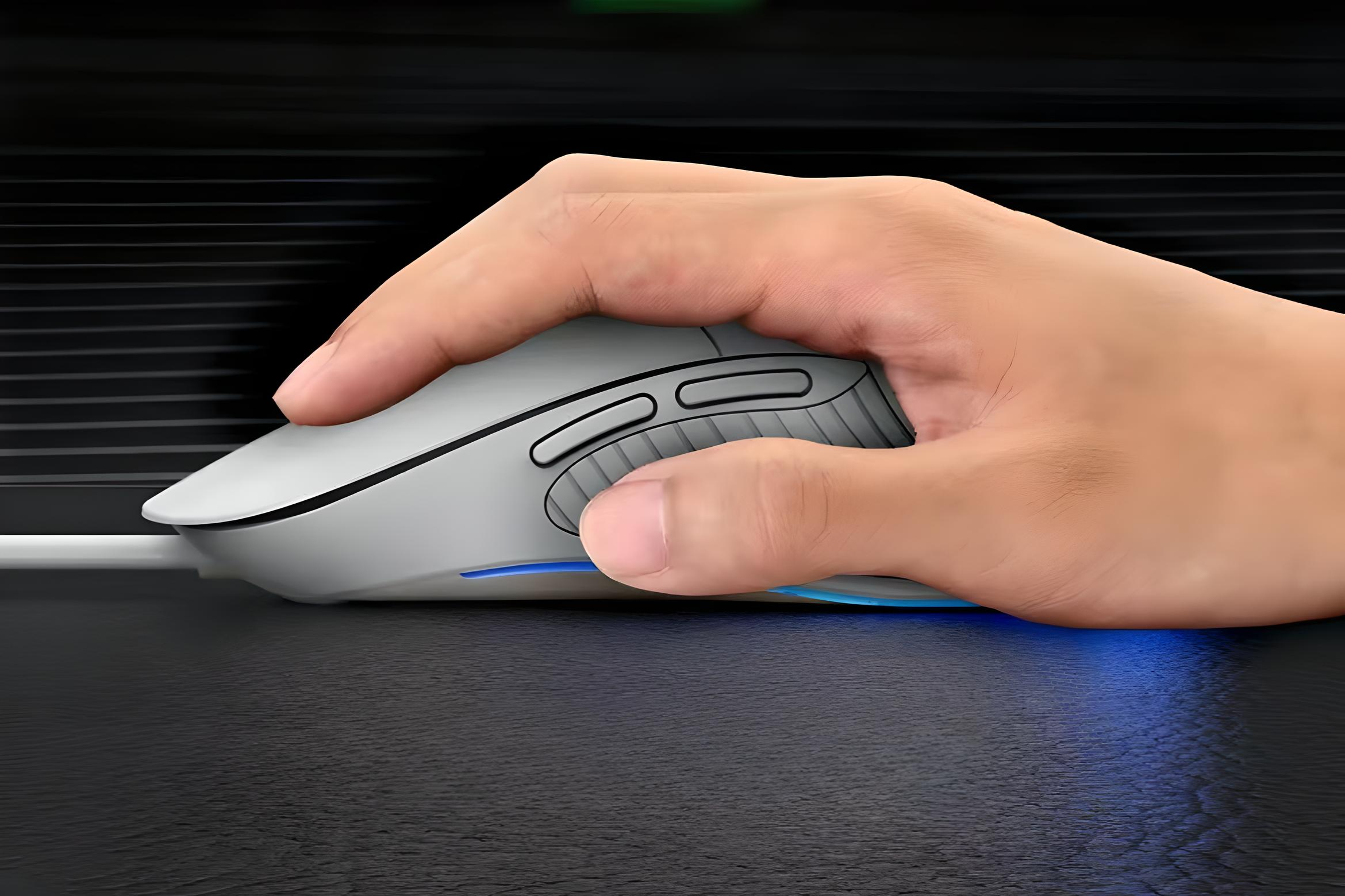 Мышка проводная INPHIC B1 с RGB подсветкой 8800 DPI Белый - фото 3