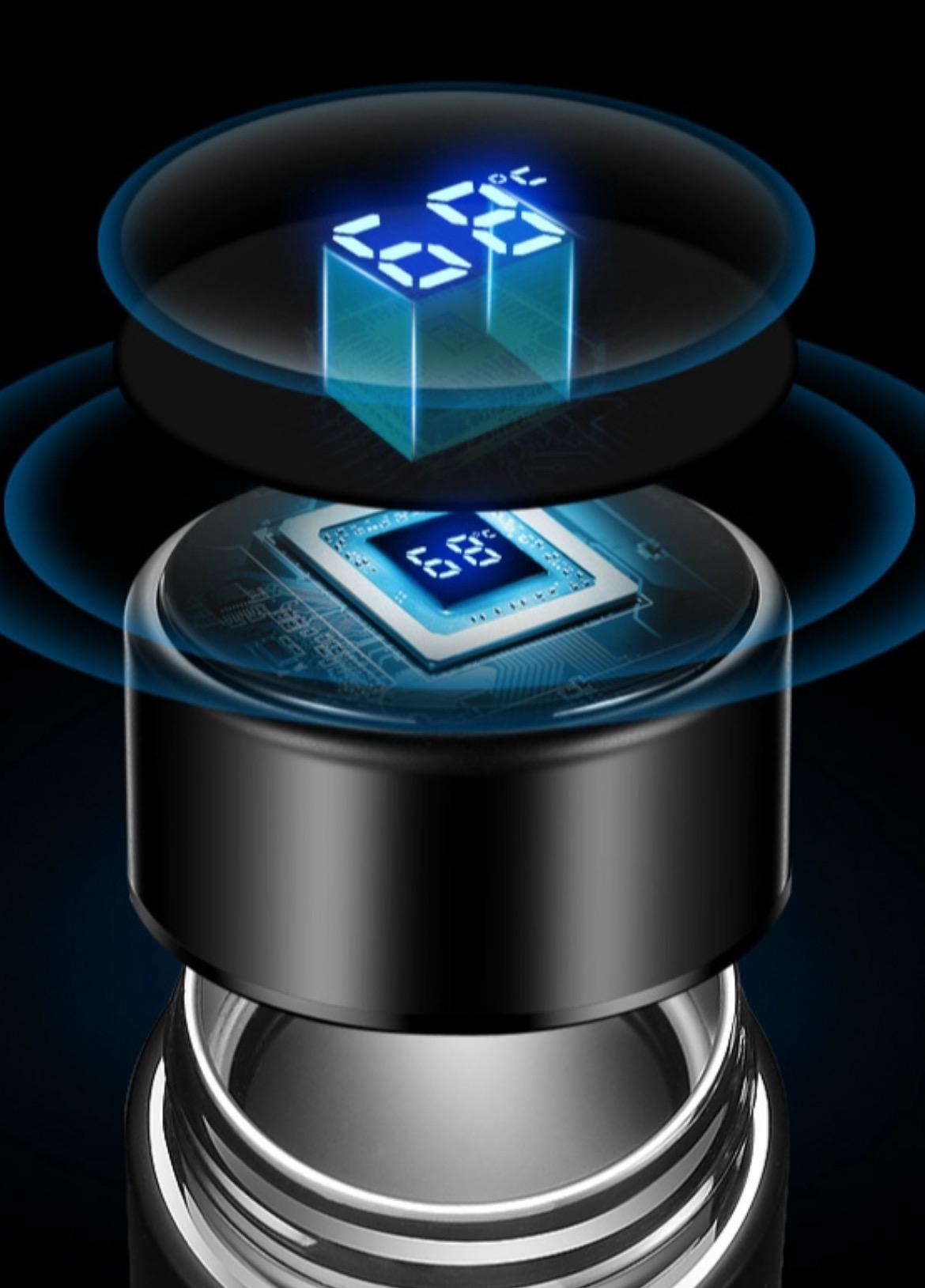 Термос Smart Cup Top для чаю та кави з сенсорним індикатором температури та ситом 500 мл Золотистий (74022А) - фото 6 Термос Smart Cup Top для чаю та кави з сенсорним індикатором температури та ситом 500 мл Золотистий (74022А) - фото 6