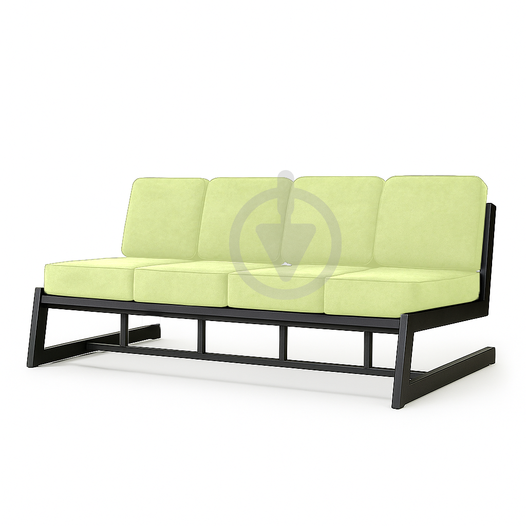 Диван металлический AVVS Атлас лофт оксфорд 206 см Салатовый