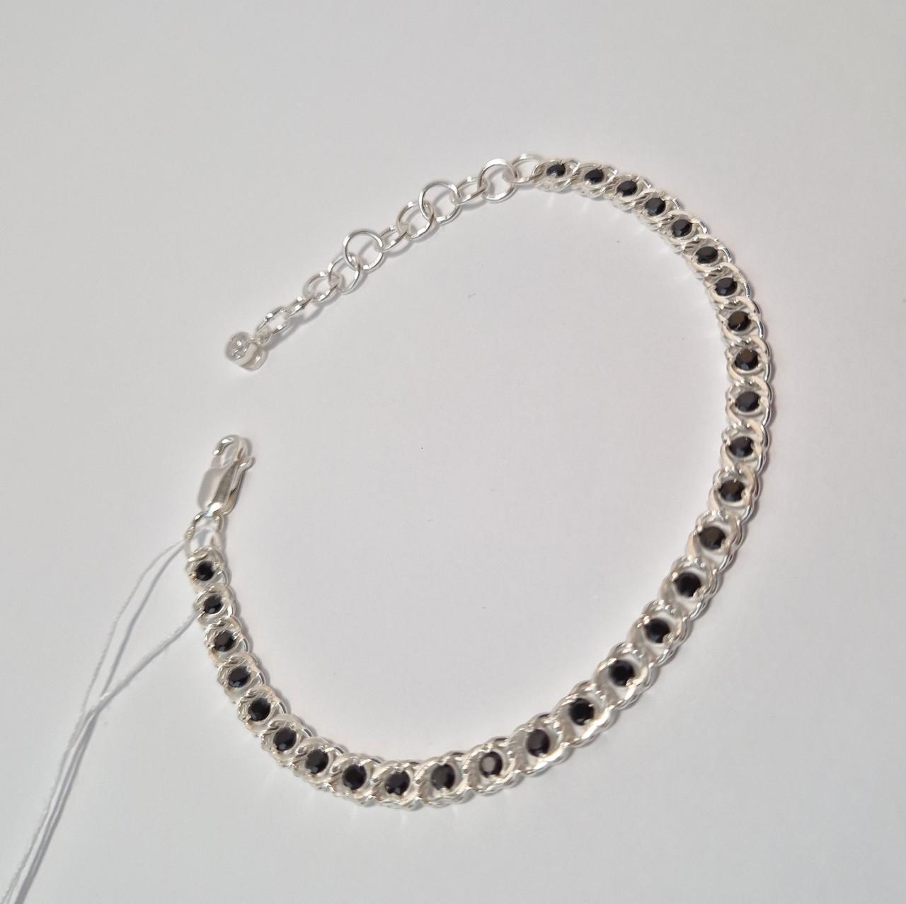 Браслет арабский бисмарк с черными камнями серебро 925 пробы 6,65 г 17-20 см (7003м) Браслет арабский бисмарк с черными камнями серебро 925 пробы 6,65 г 17-20 см (7003м)