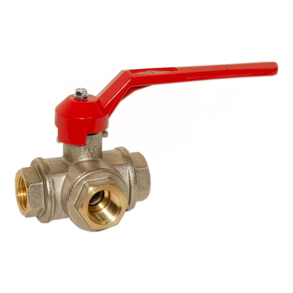 Кран шаровой трехходовой Bianchi L-образный 1/2" ВВВ латунь (4253L0040F)