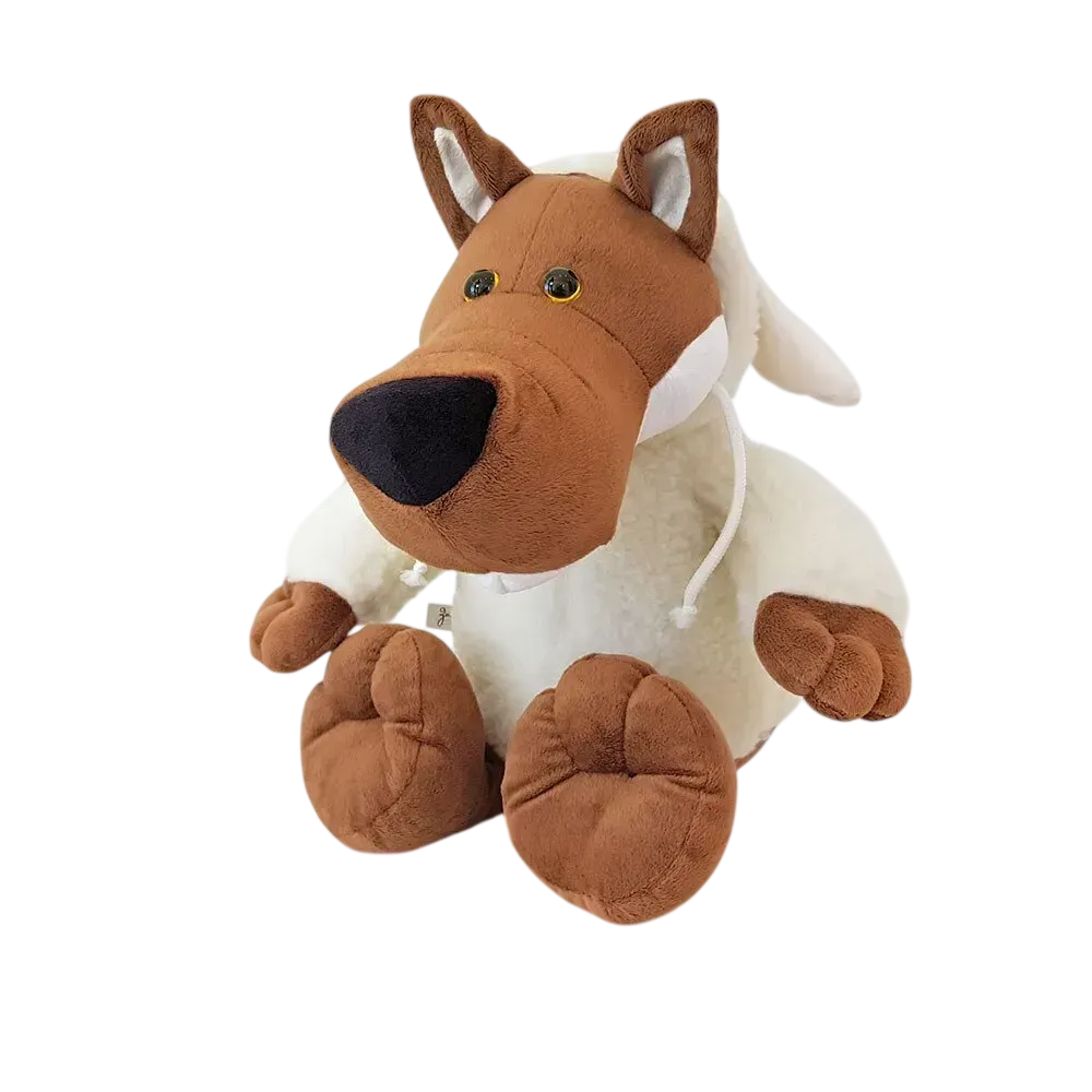 Мягкая игрушка Волк в овечьей шкуре из искусственной меха и плюша 50 см Бело-коричневый (150-98-ZL483)