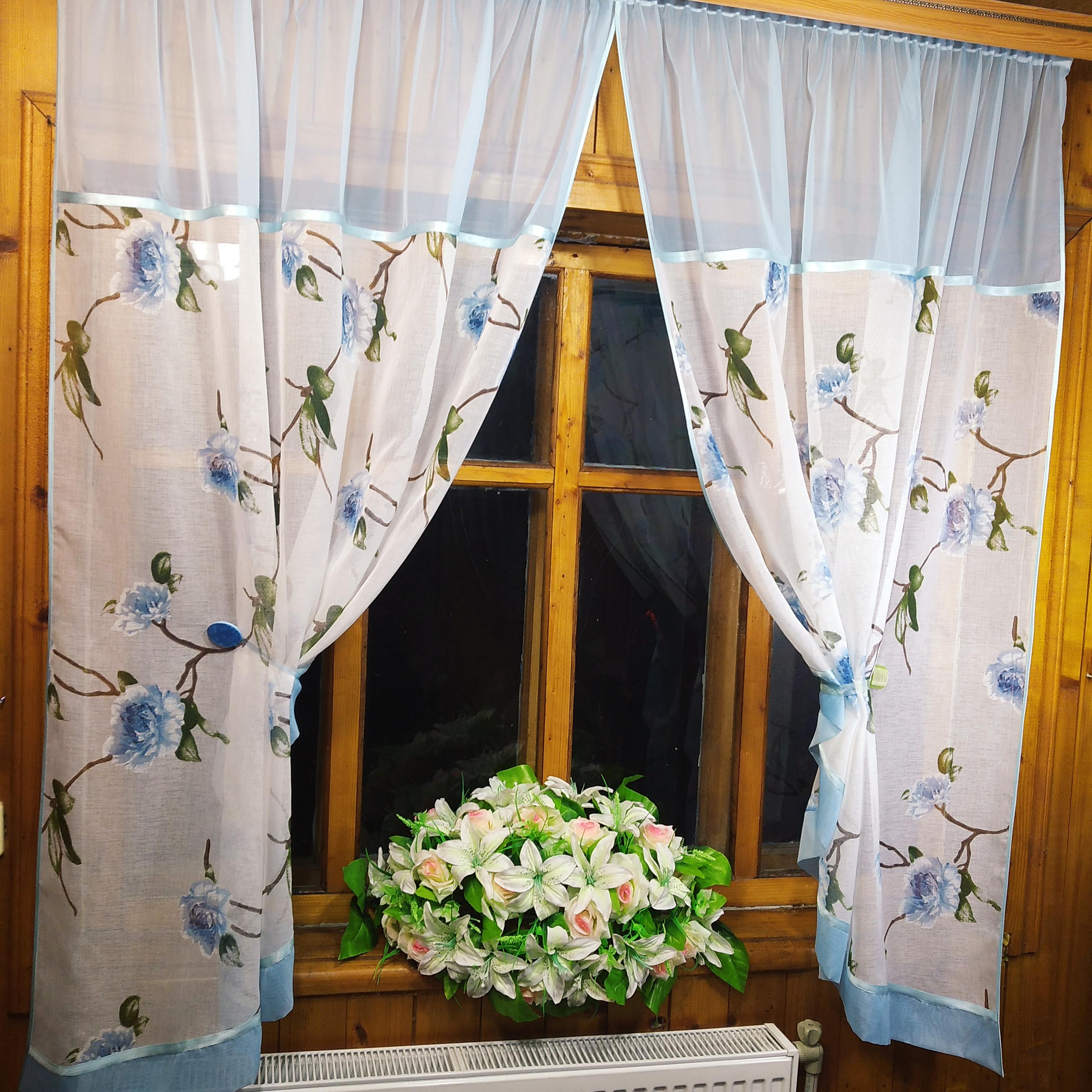 Занавеска готовая короткая арка Летиция с розрезом Голубая роза (840744147) - фото 3 Занавеска готовая короткая арка Летиция с розрезом Голубая роза (840744147) - фото 3