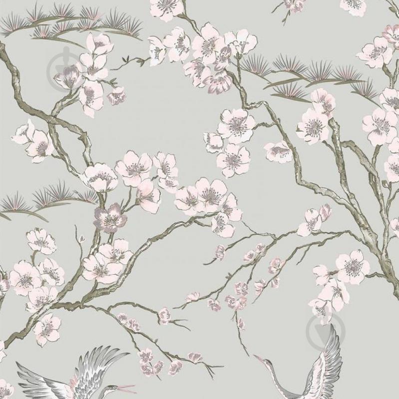 Виниловые обои на флизелиновой основе Graham Brown Kabuki 105985 0.53 х 10.05 м Серый